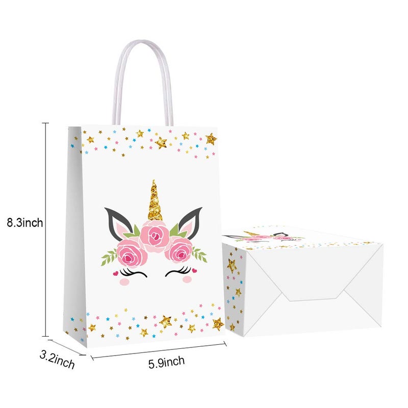 BCHOCKS 16 PCS Unicorn Party Favor Bags for Birthday Supplies - Gift Goody Treat Candy Bags for Girls Kids Decorations - Image 3